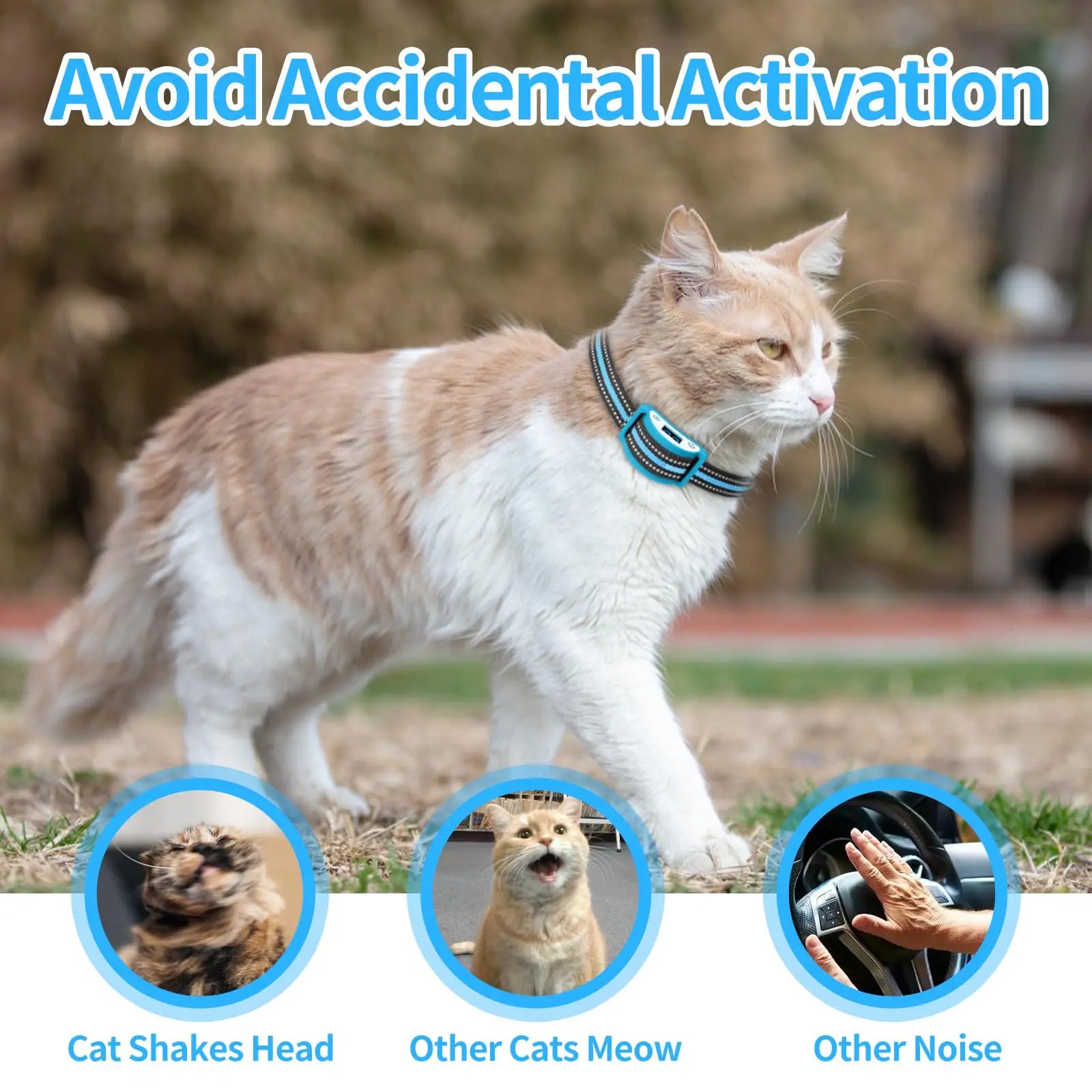 Anti-Meow Cat Training Collar - Auto Stop Meowing with Vibration & Shock Modes for 5-25 lbs Cats