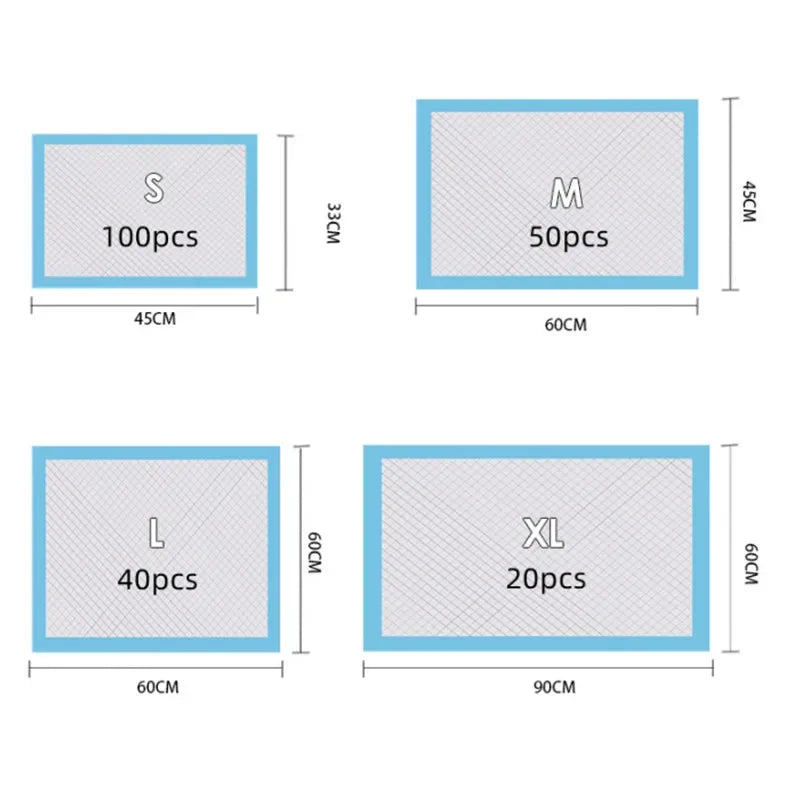 Absorbent Dog Diapers - Disposable Puppy Training Pee Pads with Quick Dry Surface (20/40/50/100 PCS)